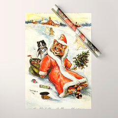 To Wish You A Merry Christmas' by Louis Wain Wrapping Paper