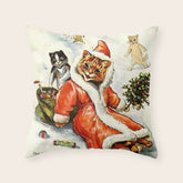 To Wish You A Merry Christmas' by Louis Wain Throw Pillow