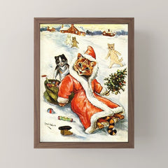 To Wish You A Merry Christmas' by Louis Wain Mini Art Print