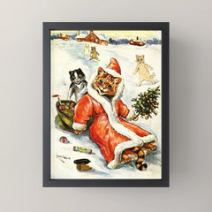 To Wish You A Merry Christmas' by Louis Wain Mini Art Print