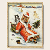 To Wish You A Merry Christmas' by Louis Wain Serving Tray