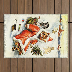 To Wish You A Merry Christmas' by Louis Wain Outdoor Rug