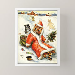 To Wish You A Merry Christmas' by Louis Wain Mini Art Print
