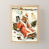 To Wish You A Merry Christmas' by Louis Wain Mini Art Print