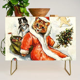 To Wish You A Merry Christmas' by Louis Wain Credenza
