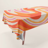 70s Retro Swirl Color Abstract Tablecloth