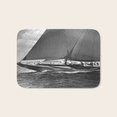 12-meter Sailing Yacht America's Cup Races nautical black and white photograph Bath Mat