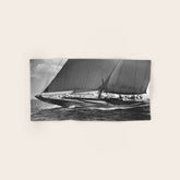 12-meter Sailing Yacht America's Cup Races nautical black and white photograph Bath Towel