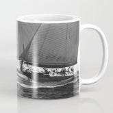 12-meter Sailing Yacht America's Cup Races nautical black and white photograph Coffee Mug