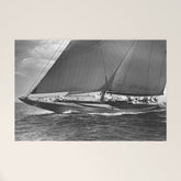 12-meter Sailing Yacht America's Cup Races nautical black and white photograph Welcome Mat