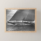 12-meter Sailing Yacht America's Cup Races nautical black and white photograph Mini Art Print