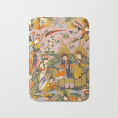 (Book of omens) Angels bow before Adam and Eve in Paradise Islamic Antique Art Bath Mat