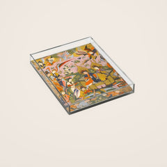 (Book of omens) Angels bow before Adam and Eve in Paradise Islamic Antique Art Acrylic Tray