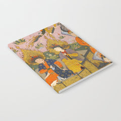 (Book of omens) Angels bow before Adam and Eve in Paradise Islamic Antique Art Notebook