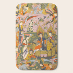 (Book of omens) Angels bow before Adam and Eve in Paradise Islamic Antique Art Bath Mat