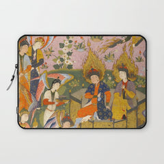 (Book of omens) Angels bow before Adam and Eve in Paradise Islamic Antique Art Laptop Sleeve