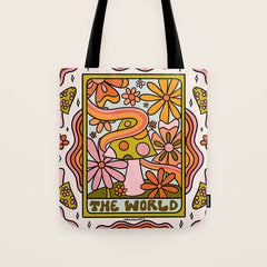 21. World Tarot Mushroom Tote Bag