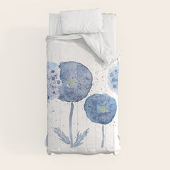 4 indigo abstract dandelion 2 Comforter