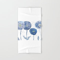 4 indigo abstract dandelion 2 Bath Towel