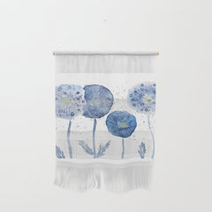 4 indigo abstract dandelion 2 Wall Hanging