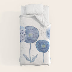 4 indigo abstract dandelion 2 Duvet Cover