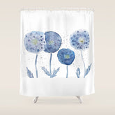 4 indigo abstract dandelion 2 Shower Curtain