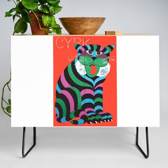 1975 CYRK Polish Circus Tiger Advertising Poster Credenza