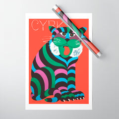 1975 CYRK Polish Circus Tiger Advertising Poster Wrapping Paper