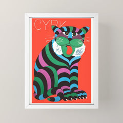 1975 CYRK Polish Circus Tiger Advertising Poster Mini Art Print