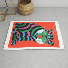 1975 CYRK Polish Circus Tiger Advertising Poster Rug
