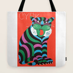 1975 CYRK Polish Circus Tiger Advertising Poster Tote Bag