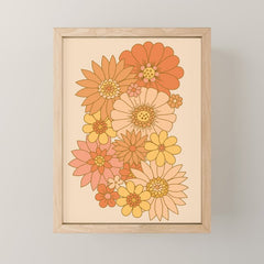 70s Retro Daisy Floral Mini Art Print