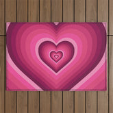 70's Heart Outdoor Rug