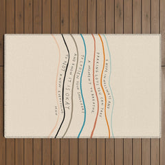 "I Hope In Hallways And Parking Lots You Can Take A Moment To Breathe, To Loosen Your Shoulders And Know It Is Okay To Not Know Everything." Outdoor Rug