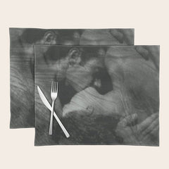 1912, The Kiss, Lovers black and white photography by Anne Brigmann Placemat