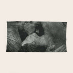 1912, The Kiss, Lovers black and white photography by Anne Brigmann Bath Towel