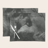 1912, The Kiss, Lovers black and white photography by Anne Brigmann Placemat
