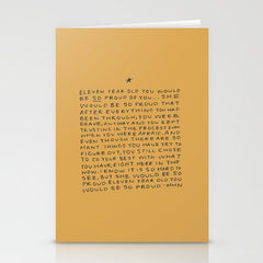 11 year old would be so proud of you Stationery Card