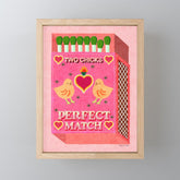 2 Chicks Perfect Match Vintage Matchbox Light Pink Palette Mini Art Print