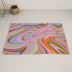 70s Psychedelic Swirl Rug