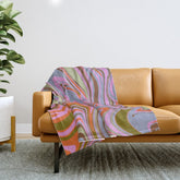70s Psychedelic Swirl Throw Blanket