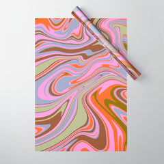 70s Psychedelic Swirl Wrapping Paper