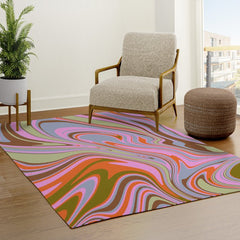 70s Psychedelic Swirl Rug