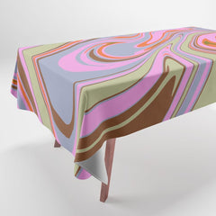 70s Psychedelic Swirl Tablecloth