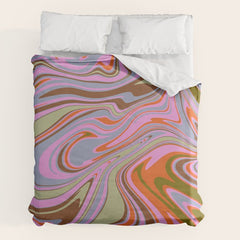 70s Psychedelic Swirl Duvet Cover