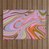 70s Psychedelic Swirl Outdoor Rug