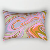 70s Psychedelic Swirl Rectangular Pillow