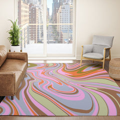 70s Psychedelic Swirl Rug