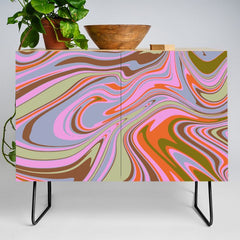70s Psychedelic Swirl Credenza