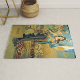 1910 Fernet Branca Liqueur Aperitif Advertisement Poster Print Rug
